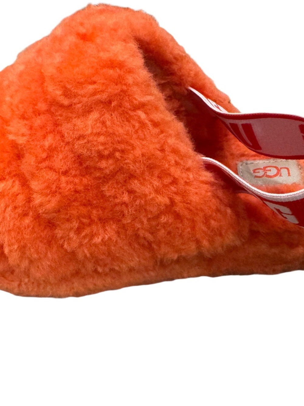 UGG Fluff Slide Mule in Bright Orange Shearling - Picture 4 of 10
